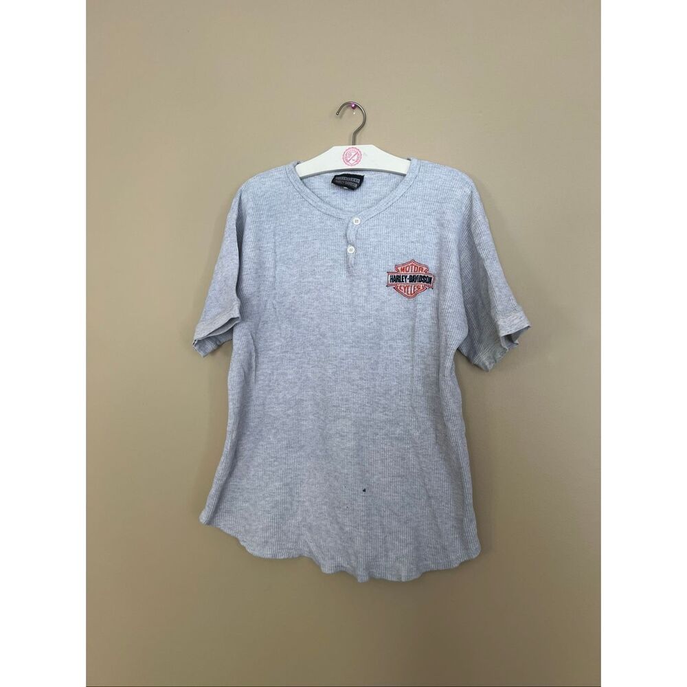 Harley Davidson Grey T-Shirt Woman’s Size Small FLAWED-HOLES-STAINS